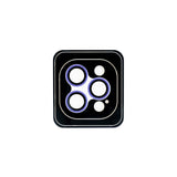 Accesorio el rey vidrio templado camara con borde plastico iphone 12pro / 12pro max color lila