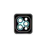 Accesorio el rey vidrio templado camara con borde plastico iphone 12pro / 12pro max color celeste