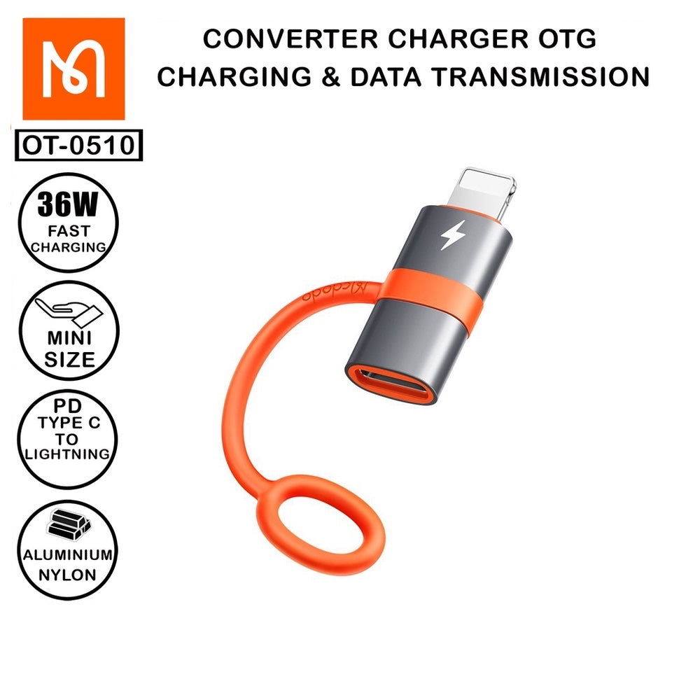 Cable mcdodo adaptador otg tipo c a lightning 3a y 36w max