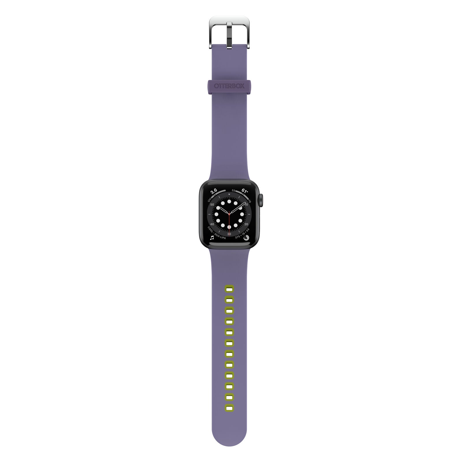 Accesorio otterbox pulsera silicon all day band apple watch 38 / 40 / 41 mm color lila / verde limon