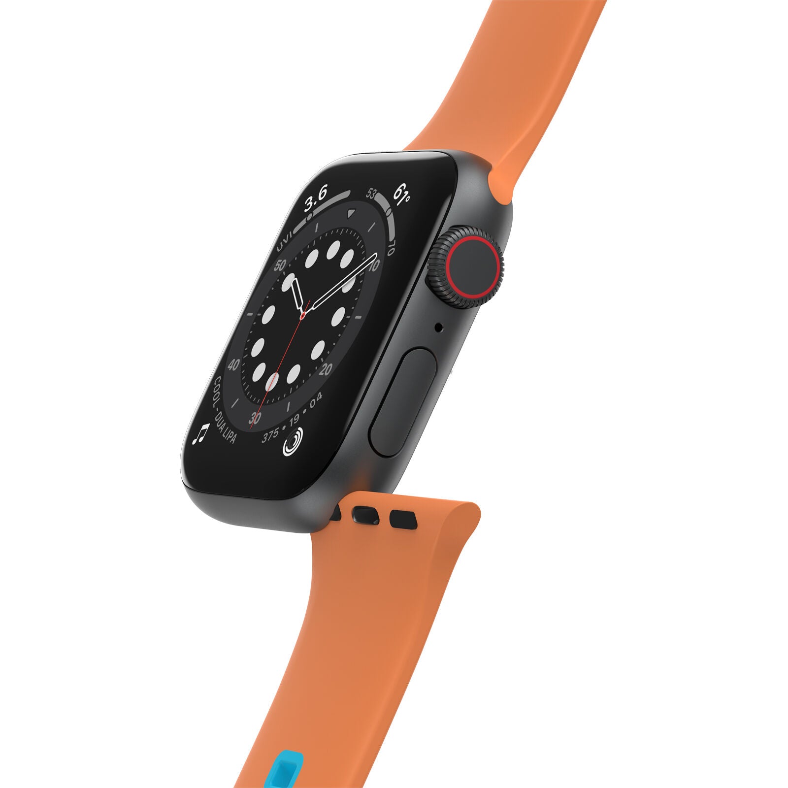 Accesorio otterbox pulsera silicon all day band apple watch 38 / 40 / 41 mm color naranja / turquesa