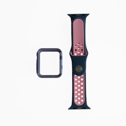 Pulsera Nike con bumper para Apple Watch 38 mm - Azure/Rosado - PLBM06