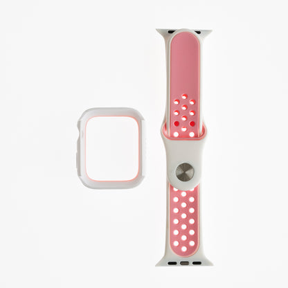 Pulsera Nike con Bumper para Apple Watch 41mm - Blanco/Rosado - PLBM28