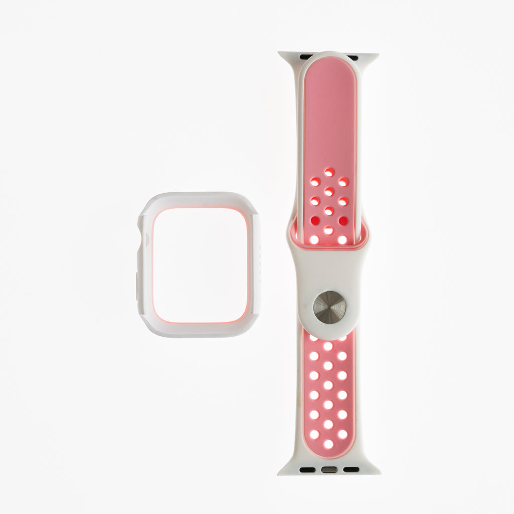 Pulsera Nike con Bumper para Apple Watch 42mm - Blanco/Rosado - PLBM37