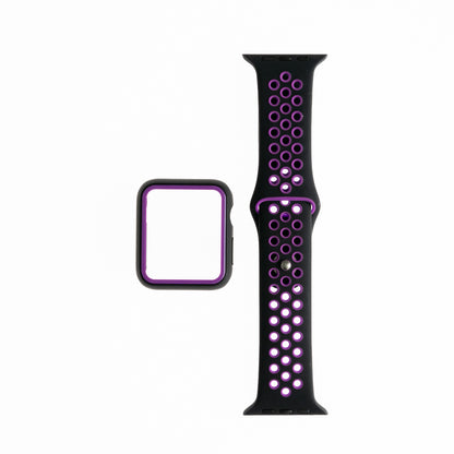 Pulsera Nike con Bumper para Apple Watch 42mm - Negro/Morado - PLBM38