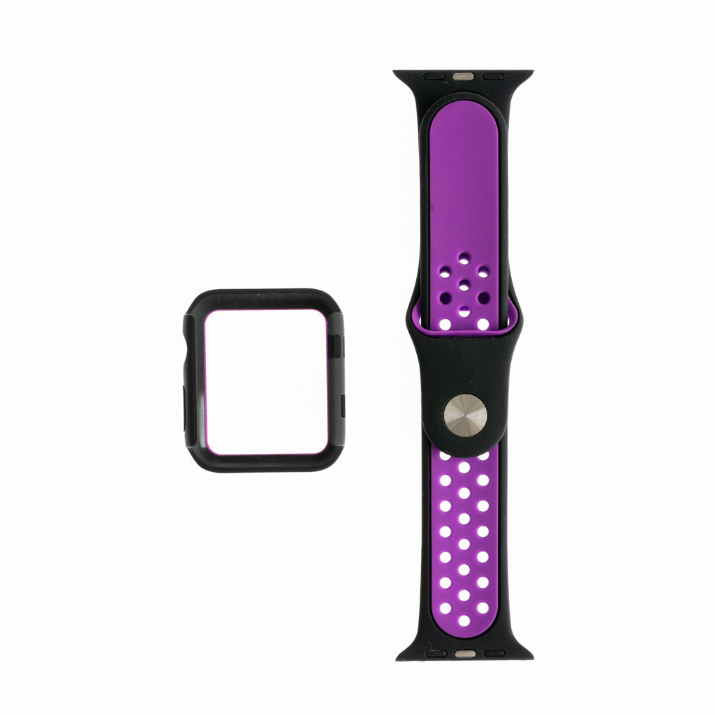 Pulsera Nike con Bumper para Apple Watch 42mm - Negro/Morado - PLBM38