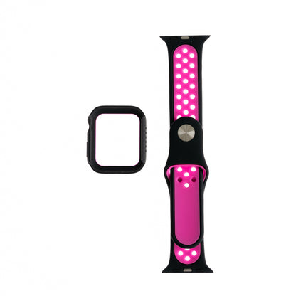 Pulsera Nike con Bumper para Apple Watch 44mm - Negro/Fucsia - PLBM50