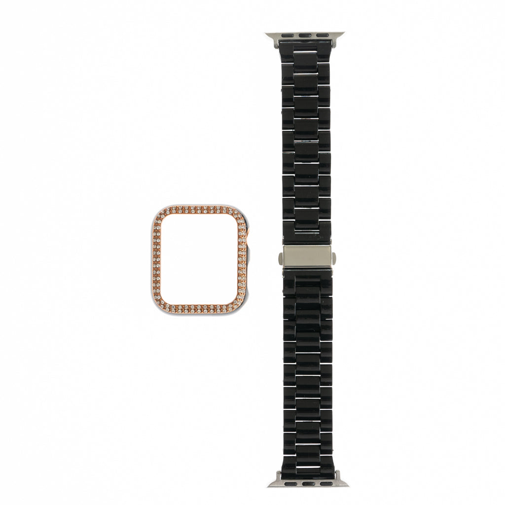 Pulsera Bumper de Diamantes para Apple Watch 42 mm - Negro - PULDBG03