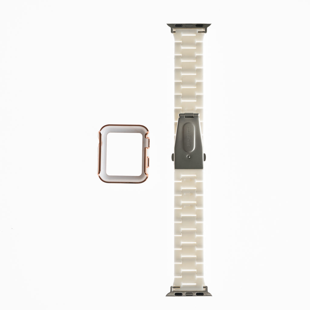 Accesorio generico pulsera con bumper de diamantes apple watch 42 mm color blanco