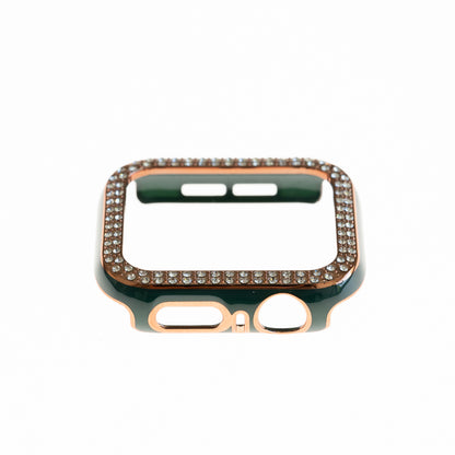 Pulsera Verde Marfil con Bumper de Diamantes para Apple Watch 38mm - PULDBG07