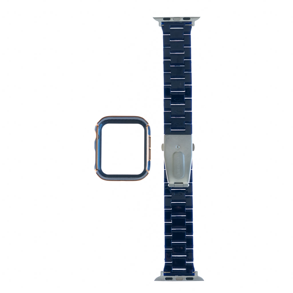 Accesorio Generico Pulsera Con Bumper De Diamantes Apple Watch 40 Mm Color Azul Marino