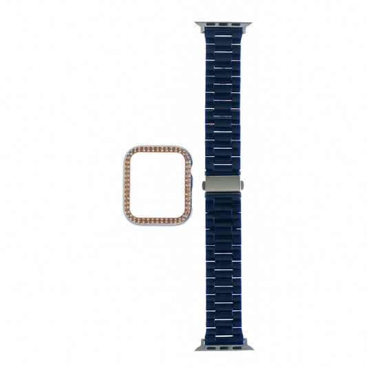 Pulsera Bumper Diamantes Apple Watch 44mm - Azul Marino - PULDBG20