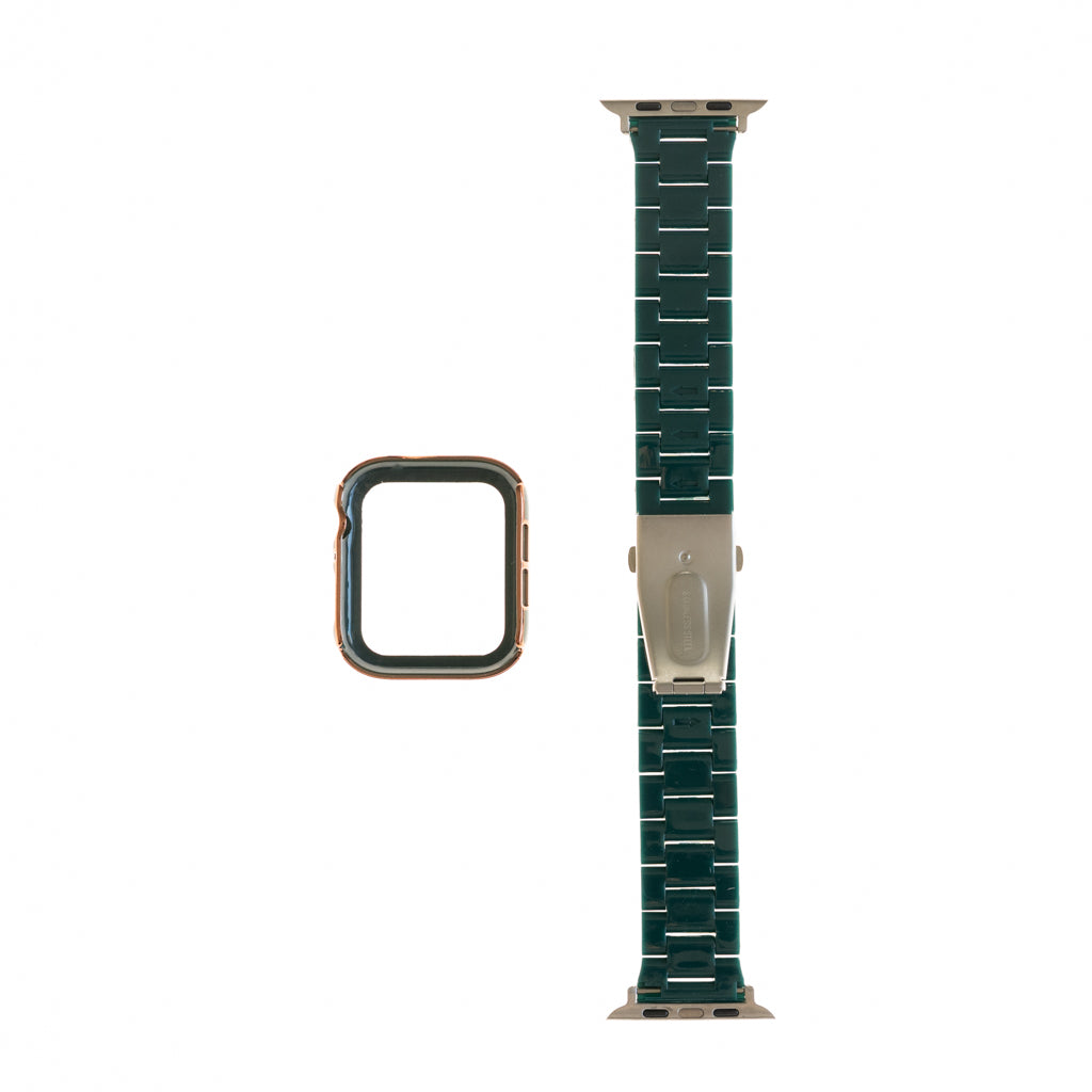 Accesorio generico pulsera con bumper de diamantes apple watch 41 mm color verde marfil