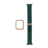 Accesorio generico pulsera con bumper de diamantes apple watch 45 mm color verde marfil