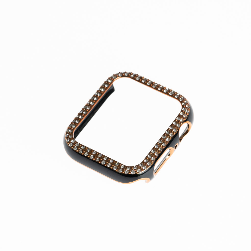 Accesorio generico pulsera con bumper de diamantes apple watch 45 mm color negro