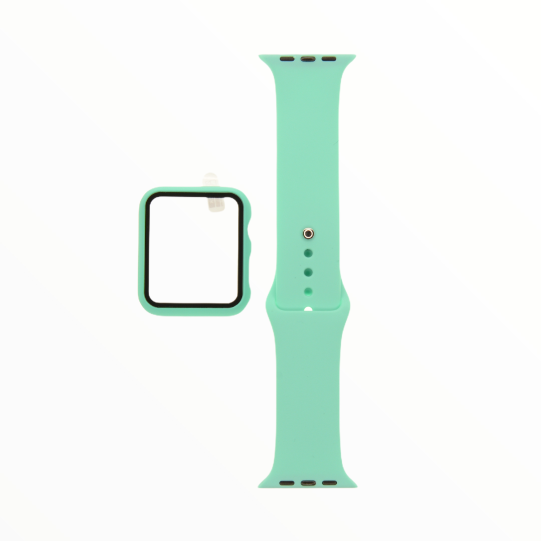 Accesorio El Rey Pulsera Con Bumper Y Protector De Pantalla Apple Watch 38 Mm Color Menta