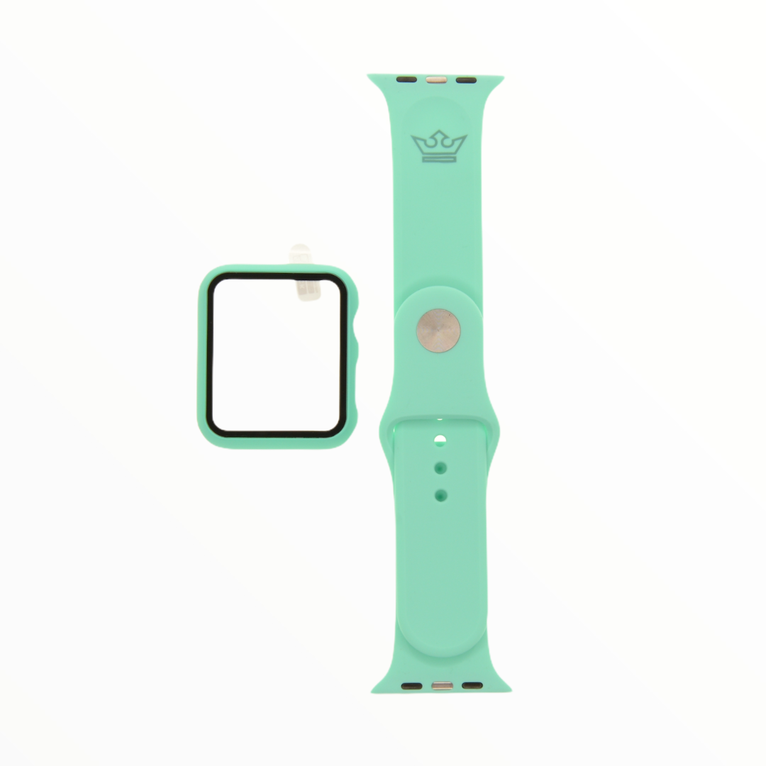 Accesorio El Rey Pulsera Con Bumper Y Protector De Pantalla Apple Watch 38 Mm Color Menta