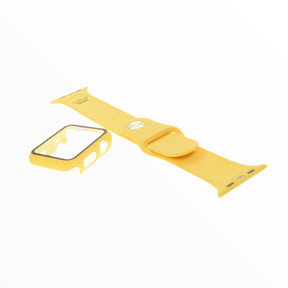 Accesorio El Rey Pulsera Con Bumper Y Protector De Pantalla Apple Watch 38 Mm Color Amarillo