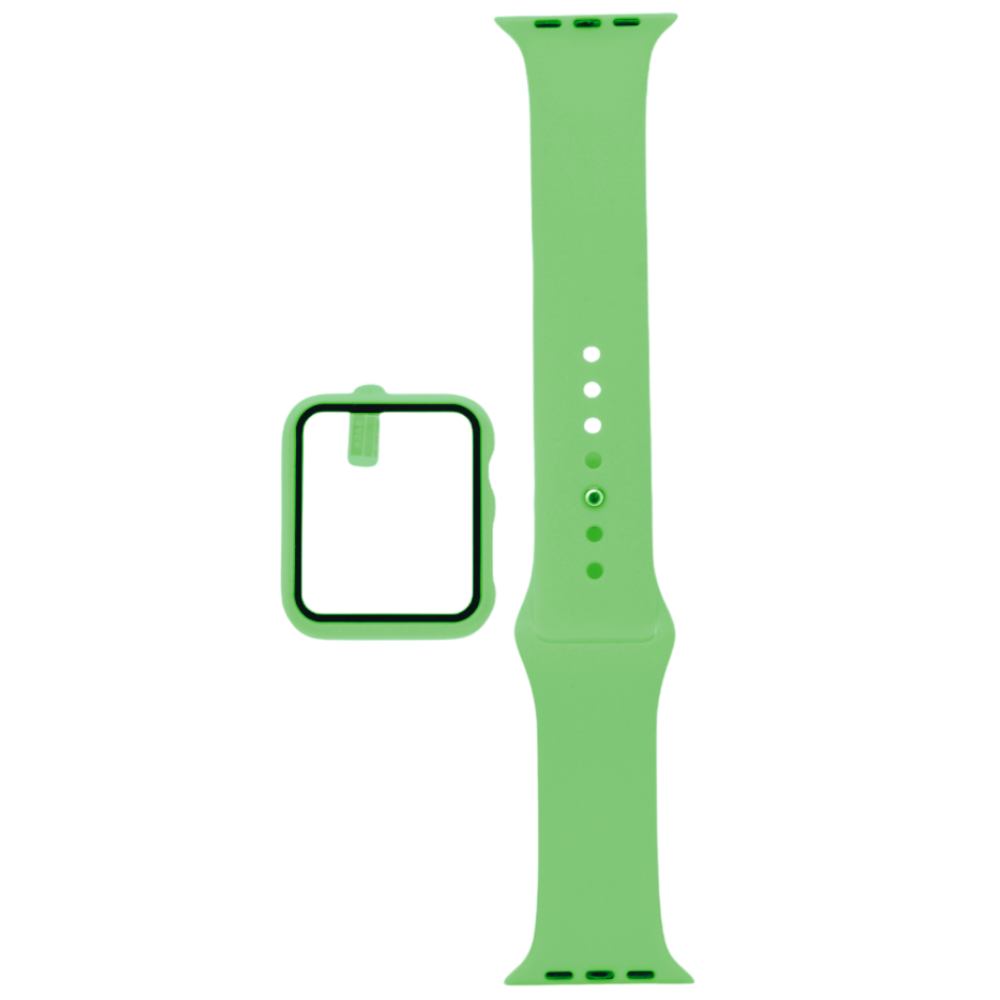 Accesorio El Rey Pulsera Con Bumper Y Protector De Pantalla Apple Watch 40 Mm Color Verde Limon