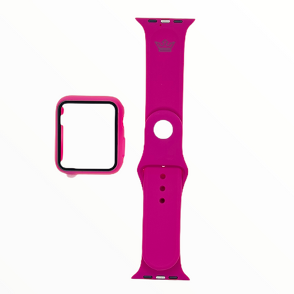 Pulsera Bumper y Protector para Apple Watch 42mm - Rojo Rosa - PULGGG014
