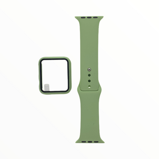 Pulsera con Bumper y Protector para Apple Watch 42 mm - Verde Claro - PULGGG08