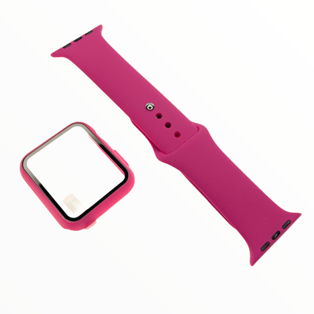 Pulsera y Protector Apple Watch 44mm - Rojo Rosa - PULGGGG014