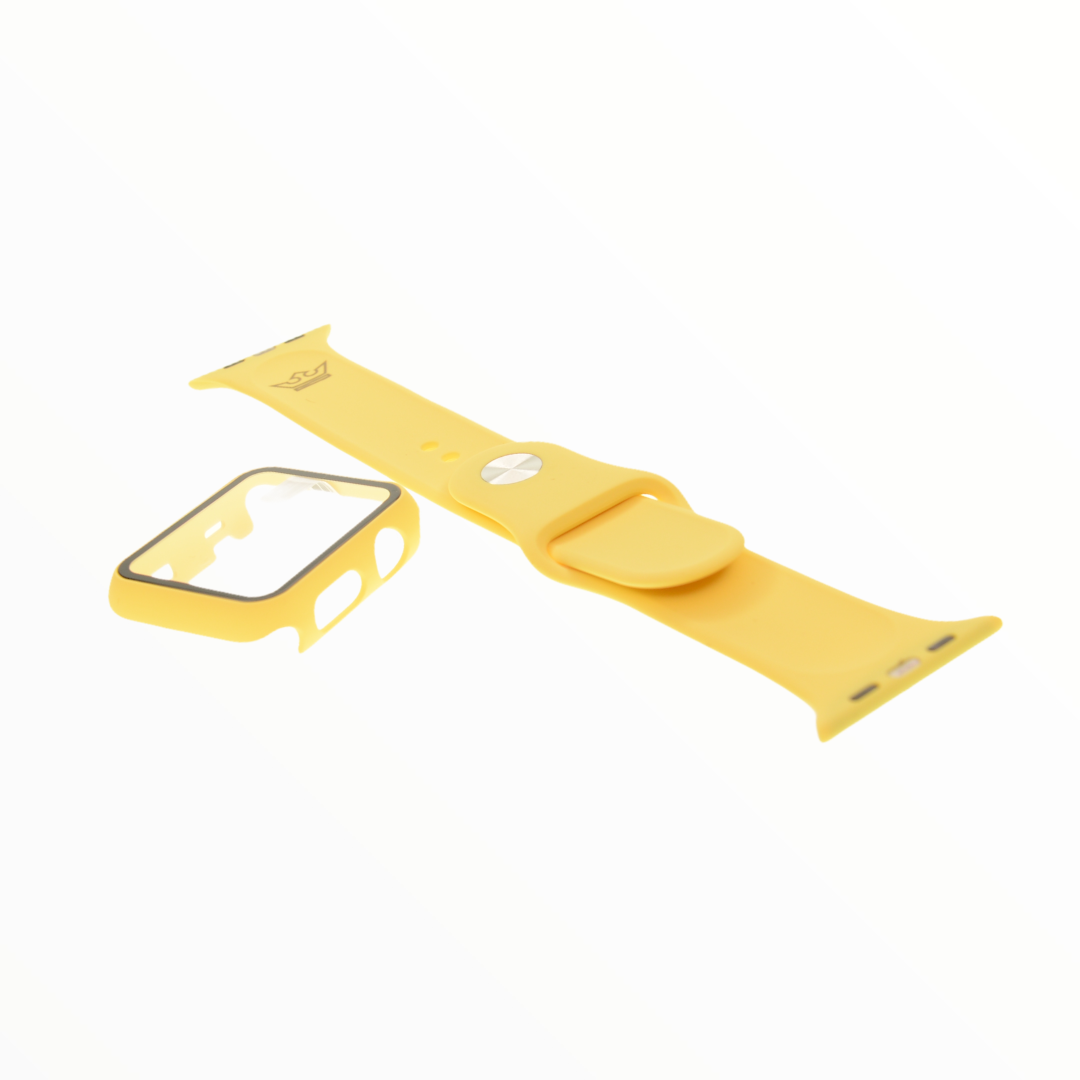 Pulsera y Bumper Amarillo para Apple Watch 44mm - PULGGGG06