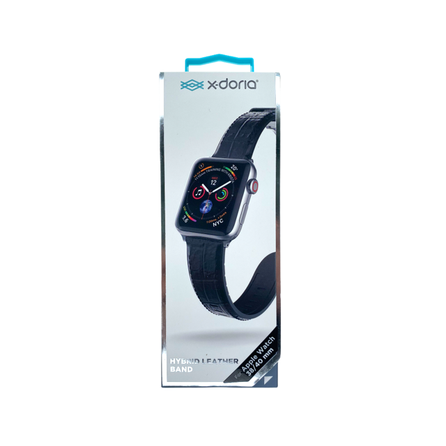 Accesorio Xdoria Pulsera De Cuero Croc Apple Watch 38 / 40 Mm Color Negro