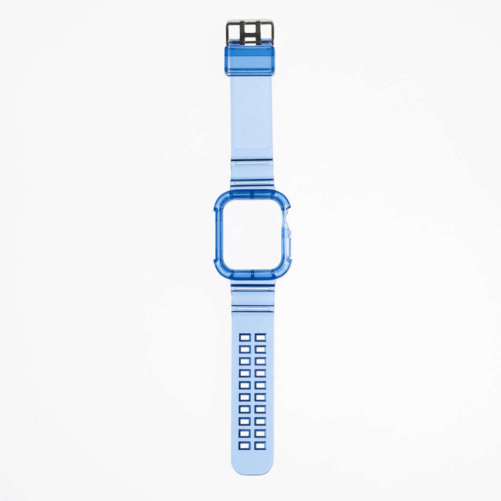 Pulseras Generico + Bumper Rugged Clear 45 Mm Azul