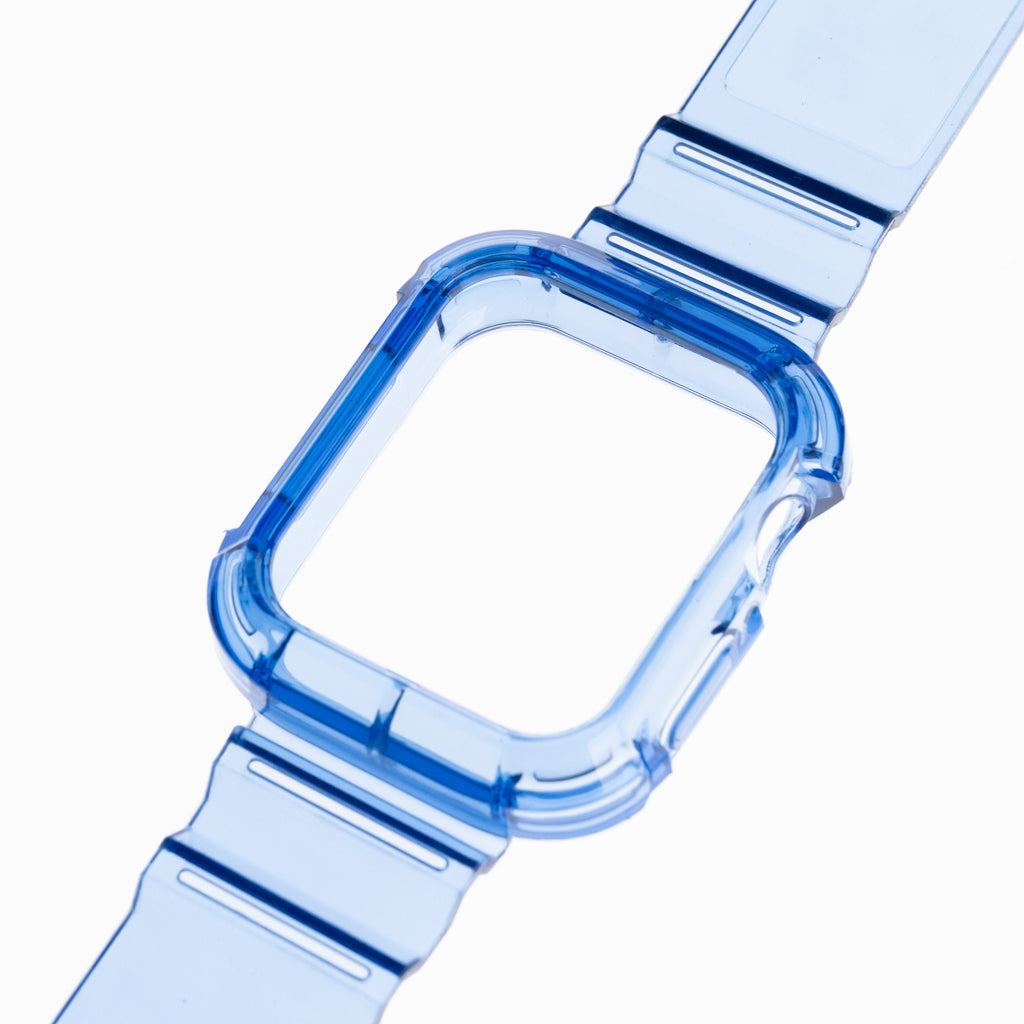 Pulseras Generico + Bumper Rugged Clear 45 Mm Azul