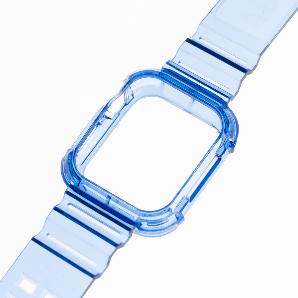Pulsera y Bumper Rugged Clear 45mm Azul - PULRG10