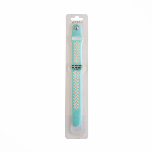 Accesorio el rey pulsera tipo nike apple watch 38 / 40 / 41 mm color aqua / blanco