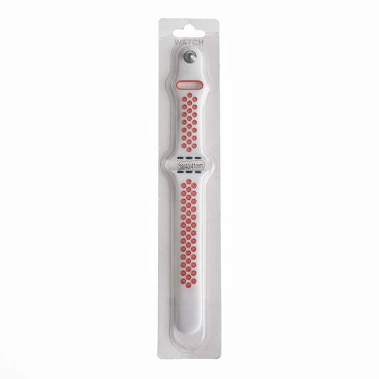 Accesorio el rey pulsera tipo nike apple watch 38 / 40 / 41 mm color blanco / rojo