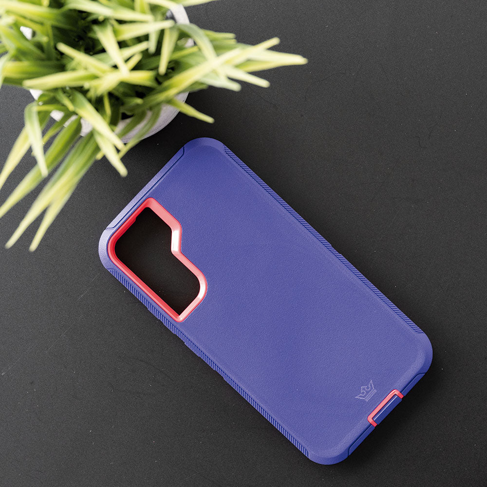 estuche proteccion el rey defender samsung s22 color morado / rosado