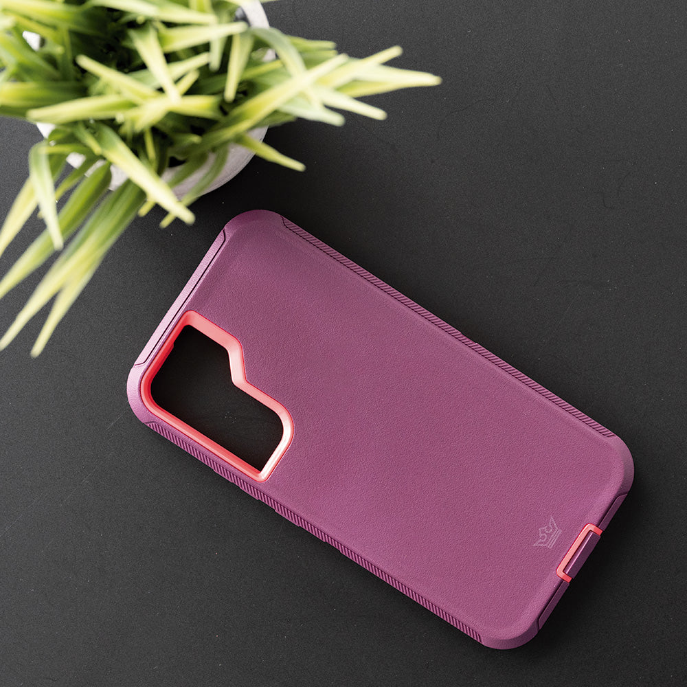 Case el Rey Defender Rojo/Rosado para Samsung S22 Plus - S22PDF05