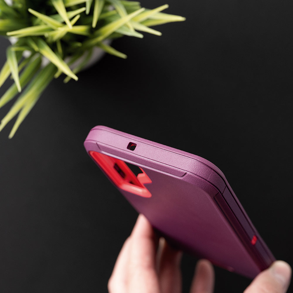 Case el Rey Defender Rojo/Rosado para Samsung S22 Plus - S22PDF05