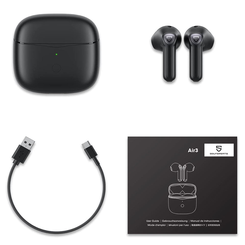 Audifonos soundpeats inalambrico air3 aptx adaptativo con cancelacion de sonido negro