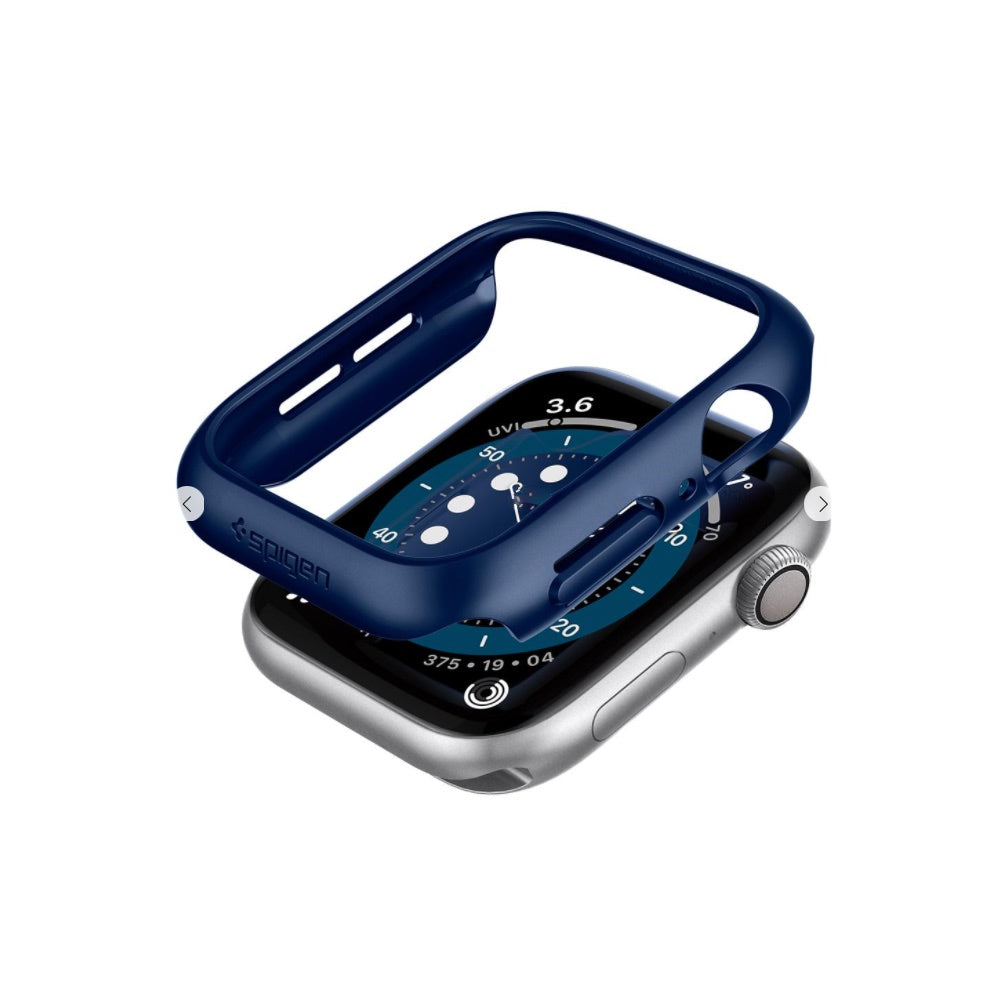 Estuche Bumper Spigen Think Fit Azul para Apple Watch 44/45 mm - SPIWN02