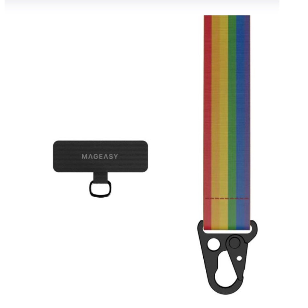 Accesorio mageasy strap con tarjeta sujetadora para iphone color arcoiris