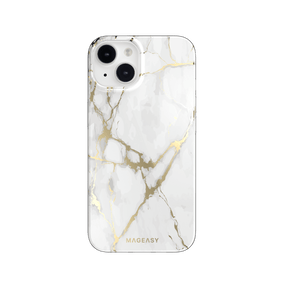 estuche clasico switcheasy marble double layer decoration apple iphone 14 color blanco