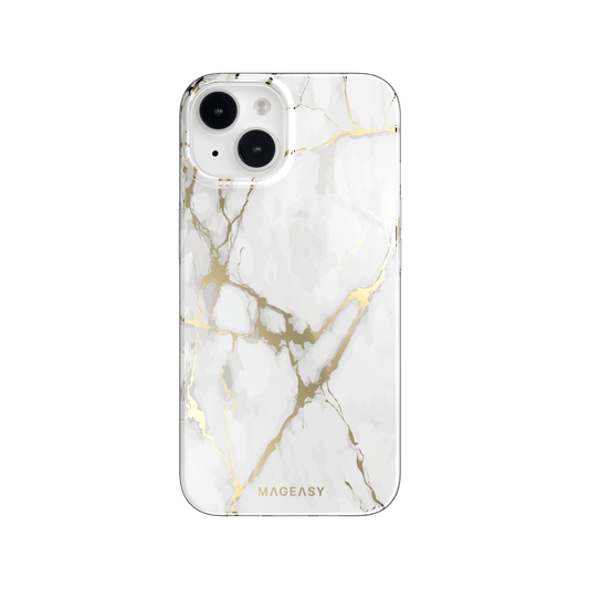 Estuche clasico switcheasy marble double layer decoration apple iphone 14 color blanco