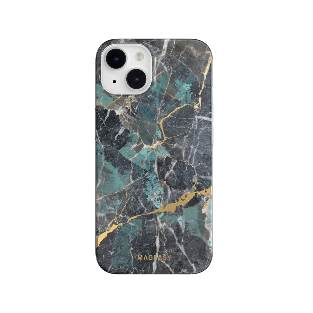 Estuche clasico switcheasy marble  apple iphone 14 color azul