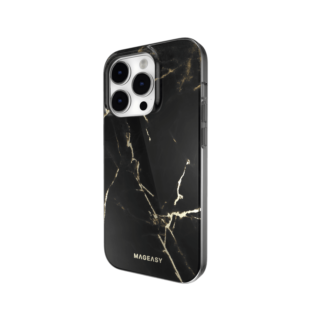 Estuche clasico switcheasy marble apple iphone 14 pro color negro