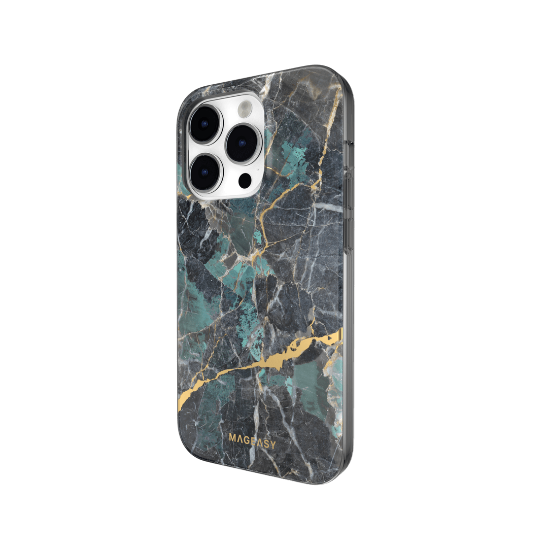 estuche clasico switcheasy marble apple iphone 14 pro color azul