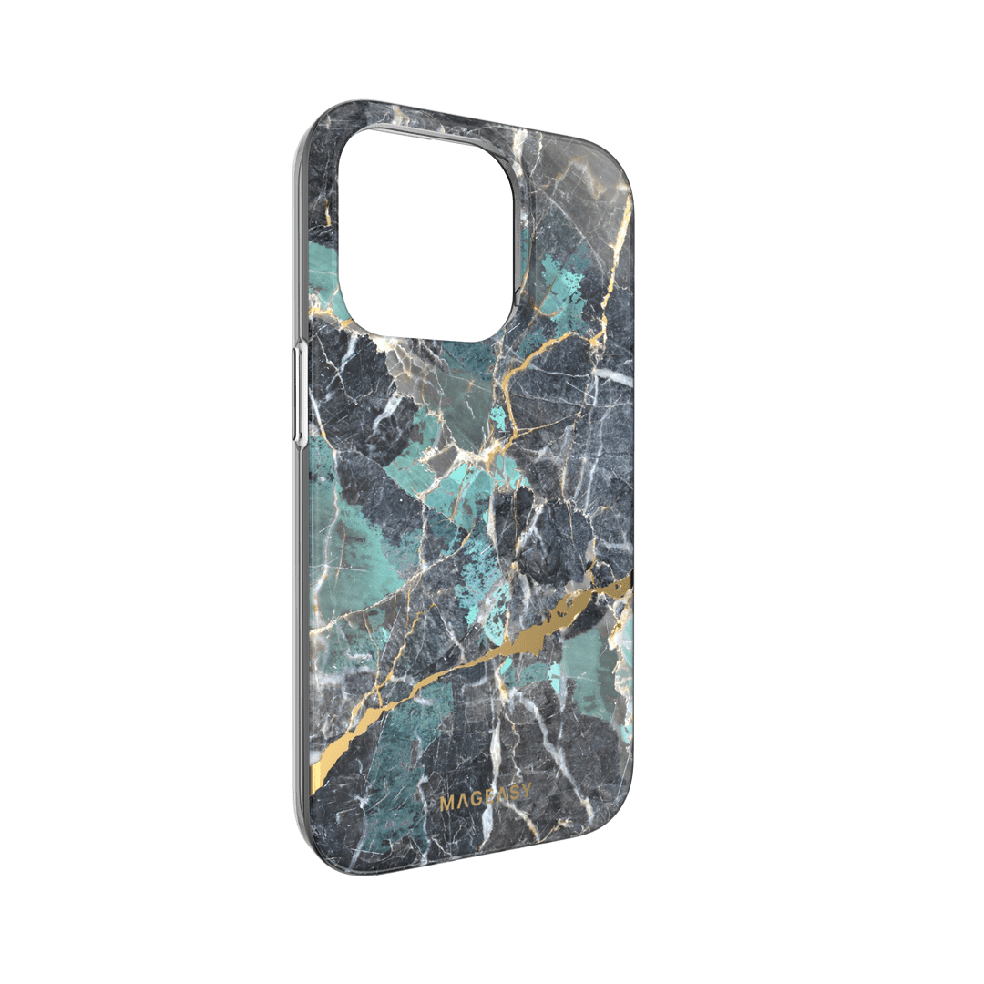 Estuche clasico switcheasy marble apple iphone 14 pro color azul