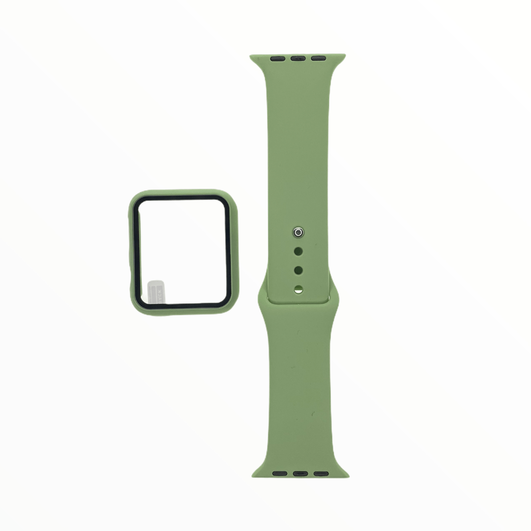 Accesorio el rey pulsera con bumper y protector de pantalla apple watch 38 mm color verde claro - TOP MOVIL