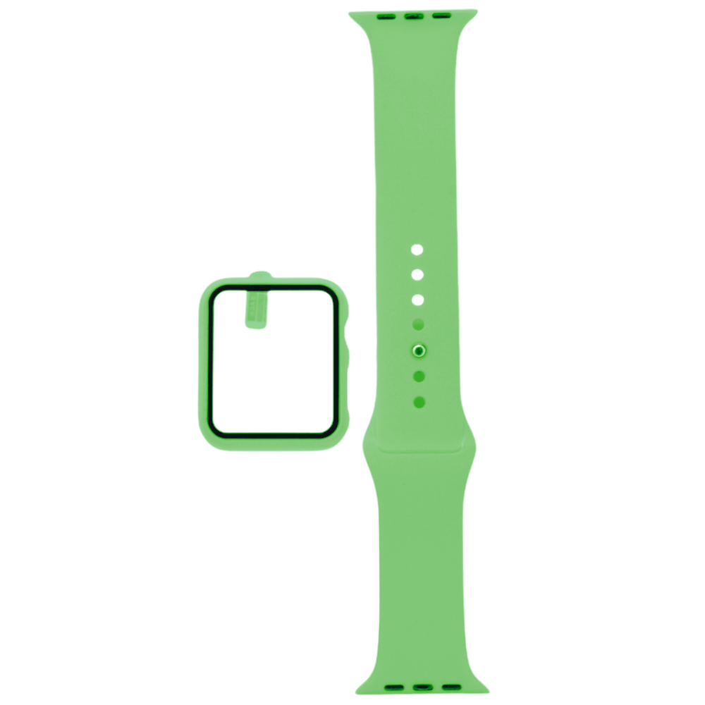 Accesorio el rey pulsera con bumper y protector de pantalla apple watch 44 mm color verde limon - TOP MOVIL