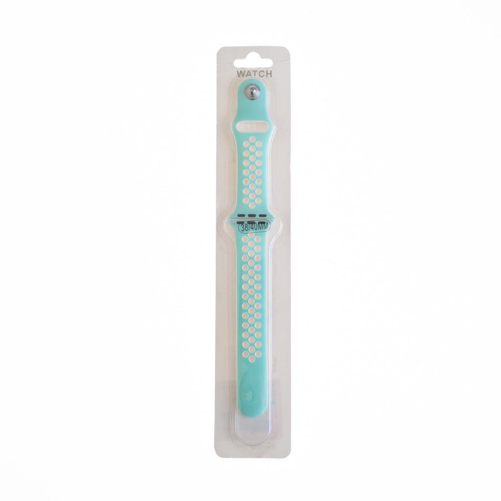 Accesorio El Rey Pulsera Tipo Nike Apple Watch 38 / 40 / 41 Mm Color Aqua / Blanco - TOP MOVIL (B2C)