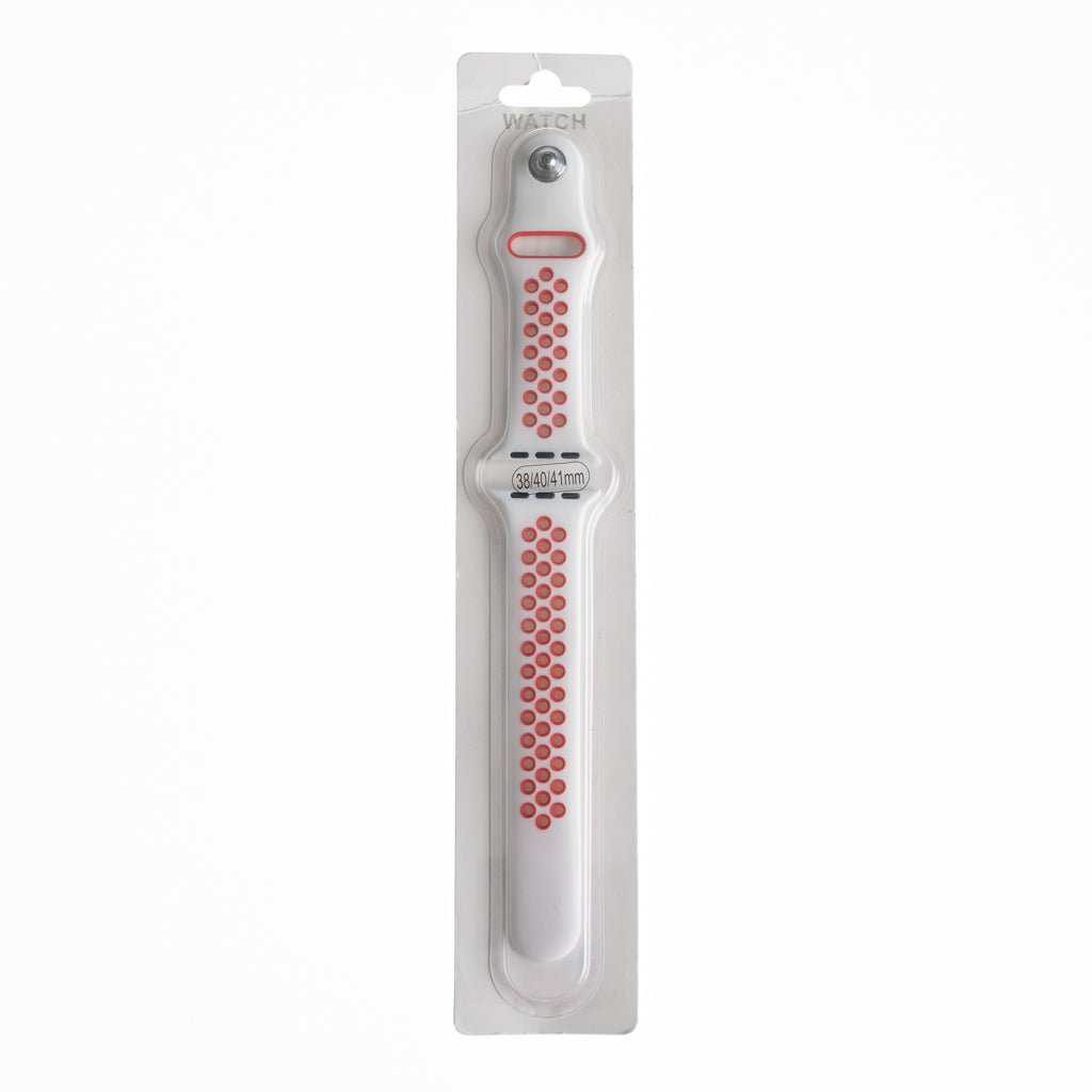 Accesorio el rey pulsera tipo nike apple watch 38 / 40 / 41 mm color blanco / rojo - TOP MOVIL