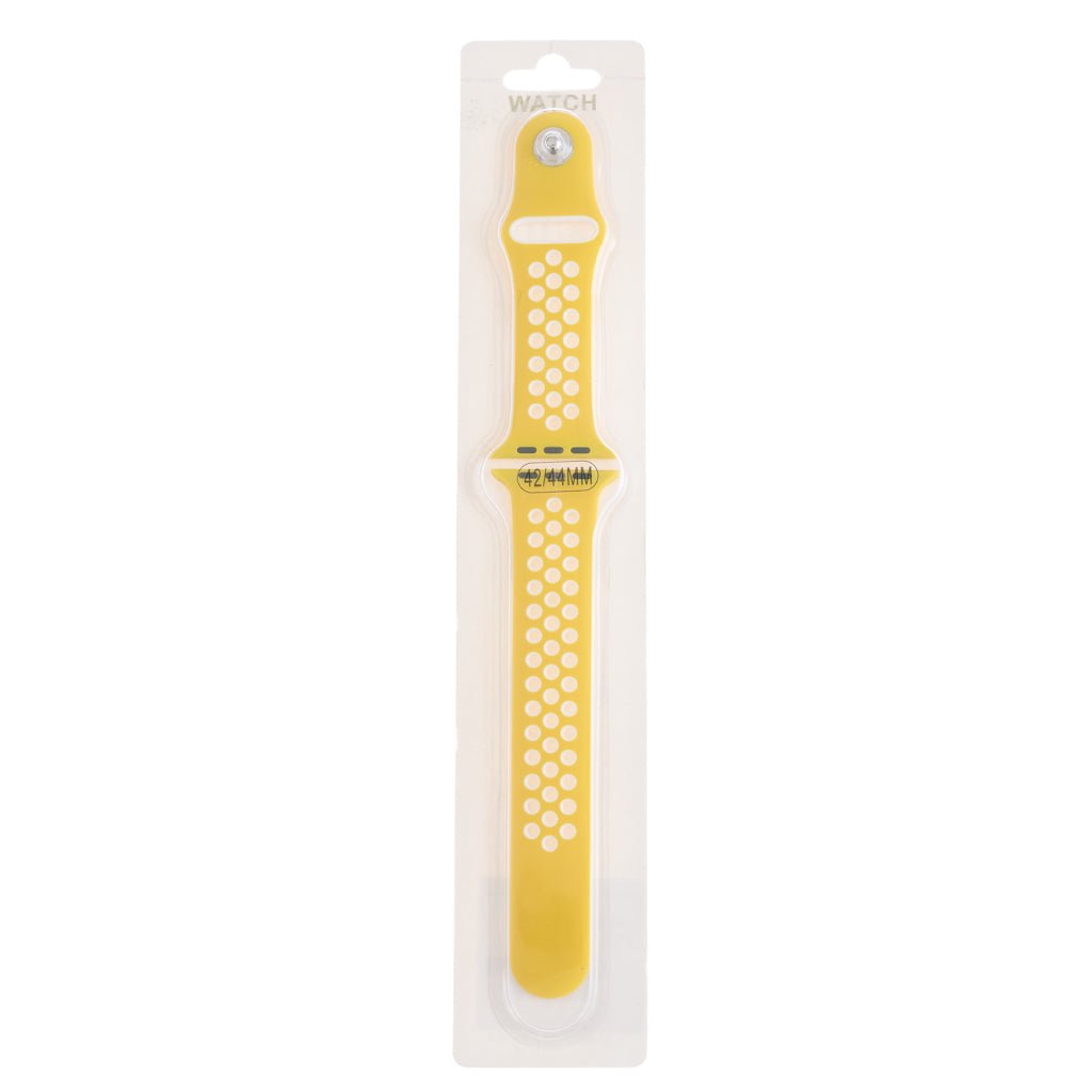 Accesorio el rey pulsera tipo nike apple watch 42 / 44 / 45 mm color amarillo / blanco - TOP MOVIL